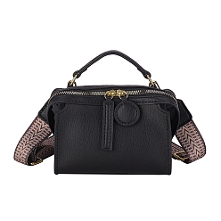 Black DIY PU Leather Rectangle Crossbody Lady Bag Making Sets, Shoulder Bags Kit for Beginners, Black, 18x8x12cm