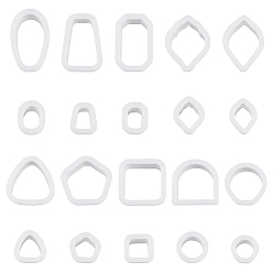 Белый 10наборы 10 стили пластиковые формы, резцы глины, инструменты для лепки из глины, для серьги решений, белые, 1.3~1.8x0.9~1.5x1.15 см, 1 набор / стиль
