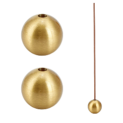 Raw(Unplated) Brass Incense Burner Holder, Round, Raw(Unplated), 15.5x14.5mm