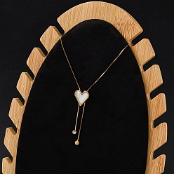Белый Вакуумное покрытие pvd 304 эмалированное ожерелье из нержавеющей стали с подвеской в виде сердца, ожерелья с кисточками из горного хрусталя для женщин, золотые, белые, 24.80 дюйм (63 см)