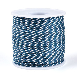 Морской Синий 50м плетеный полиэфирный шнур, с пластиком для животных, для изготовления ювелирных изделий, круглые, Marine Blue, 2 мм, около 54.68 ярдов (50 м) / рулон