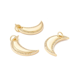 Настоящее золото 18K Латунные микропаве прозрачные подвески с фианитом, с целью перехода в кольце, без кадмия и без свинца, луна, реальный 18 k позолоченный, 23x14.5x2 мм, отверстие : 4.2 мм