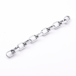 Silver Opaque Spray Painted Acrylic   Linking Cable Chains, Quick Link Chains, Silver, 18.5x11.5x5mm, about 39.37 inch(1m)/strand