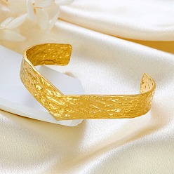 Настоящее золото 18K Летние 304 браслеты-манжеты из нержавеющей стали для женщин и мужчин, В форме, реальный 18 k позолоченный, внутренний диаметр: 1-3/4x2-1/2 дюйм (4.5x6.2 см)