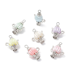 (52) Непрозрачная лаванда Подвески из акрила и сплава в тибетском стиле, чайник, с железной фурнитурой, античное серебро, разноцветные, 24.5x18.5x11 мм, отверстие : 3 мм