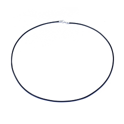 Черный Воском ожерелья шнура делает, с 925 застежками из стерлингового серебра с пружинными кольцами, чёрные, 18.7 дюйм (47.5 см), 1.5 мм