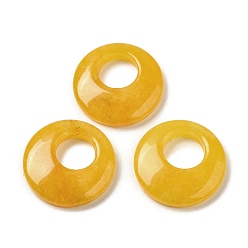 Topaz Jade Natural Topaz Jade Pendants, Donut/Pi Disc Charms, 27.5~28x4.5~5.5mm