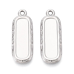 Нержавеющая Сталь Цвет 304 Настройки кабошон из нержавеющей стали кулон, прямоугольные, цвет нержавеющей стали, 28x10x2 мм, отверстие : 1.8 мм, лоток : 20.5x6 мм