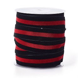 Темно-Красный Полиэфирная лента, одного лица бархотка, двоичный цвет, полосатый рисунок, темно-красный, 3/4 дюйм (19 мм), около 25 ярдов / рулон (22.86 м / рулон)