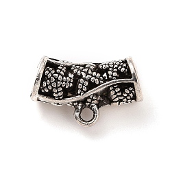 Antique Silver Tibetan Style Alloy Tube Bails, Loop Bails, Hanger Links, Curved Tube, Antique Silver, 9.5x15x6mm, Hole: 1.5mm, Inner Diameter: 3mm, 403Pcs/500g