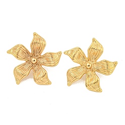 Золотой 304 из нержавеющей стали уха шпильки, цветок, золотые, 30x31 мм