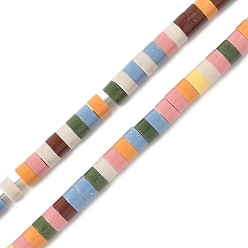 Разноцветный Нити бусин из искусственного камня лавы ручной работы, колонка, яркие глазированный фарфор, красочный, 4x2~2.5 мм, отверстие : 0.6 мм, около 155~157 шт / нитка, 14.96~15.16'' (38~38.5 см)