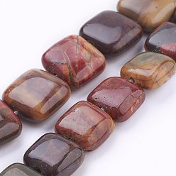 Picasso Jasper Natural Picasso Stone/Picasso Jasper Beads Strands, Square, 10x10x5mm, Hole: 1mm, about 39pcs/strand, 15.3 inch(39cm)