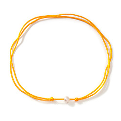 Золотистый Подвеска в виде белого картофеля из искусственного жемчуга, регулируемый шнурок для ожерелья для женщин., золотые, 33.07 дюйм (84 см)