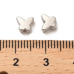 Platinum CCB Plastic Beads, Butterfly, Platinum, 5x6x3mm, Hole: 1.4mm