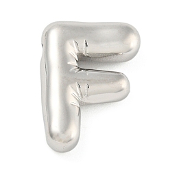 Letter F Не тускнеющие 304 подвески из нержавеющей стали, шарм-буква, Буква F, 20x14x5.5 мм, отверстие : 2x3.5 мм