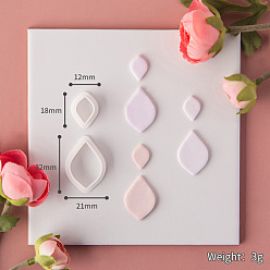 Лист Пластиковые формы, резцы глины, инструменты для лепки из глины, для серьги решений, лист, 1.8x1.2x1.15 см & 3.2x2.1x1.15 см