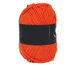 Оранжево-Красный 4 пряжа из молочного акрилового волокна для тафтинговых ковриков, пряжа амигуруми, пряжа для вязания крючком, для свитера, шапки, носков, детских одеял, оранжево-красный, 2.5 мм, около 113.74 ярдов (104 м) / моток