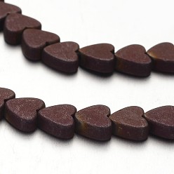 С Фиолетовым Покрытием Гальванизировать немагнитных синтетический гематит бисер пряди, матовые, сердце, с фиолетовым покрытием, 6x6x2 мм, отверстие : 1 мм, около 80 шт / нитка, 15.7 дюйм