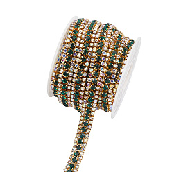 Изумруд Железо горный хрусталь чашка цепи, с катушкой, золотые, изумруд, 9 мм, около 9.84 футов (3 м) / рулон