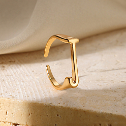 Letter J Регулируемые открытые манжеты из сплава, реальный 18 k позолоченный, буква J, внутренний диаметр: регулируемый