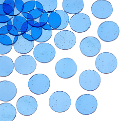 Синий 30шт. цветная стеклянная мозаичная плитка, для мозаичной настенной живописи, турецкие светильники, плоско-круглые, синие, 24.5~25.5x2.5 мм