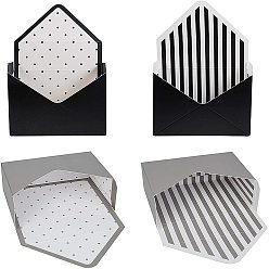 (52) Непрозрачная лаванда Конверт подарочные коробки, складной цветочный букет бумажные коробки, горошек и полосатый рисунок, разноцветные, 20x30x0.7 см, разверните: 35.5x27x0.2 см