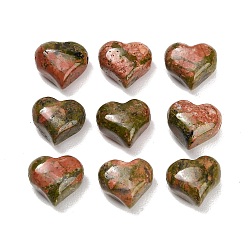 Unakite Natural  Unakite Beads, Heart, 11x12~13x8mm, Hole: 1.4~1.8mm