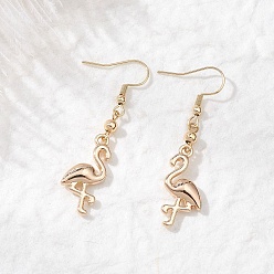 Золотой Серьги-подвески из сплава журавлей, с 304 нержавеющей стали серьги крючки, золотые, 50x13.5 мм