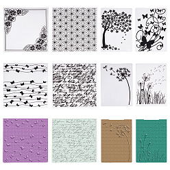 Смешанные Узоры Пластиковый трафарет из помады, форма для выпечки торта тиснение, трафареты для торта, поделки поделки инструменты украшения, Прямоугольник и квадрат, смешанные узоры, 14.8~15x10.5~15x0.25~0.3 см, 8 шт / комплект