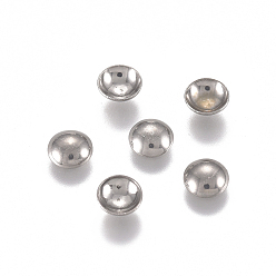 Stainless Steel Color 201 Stainless Steel Rivets Studs, Half Round, for DIY Leathercraft, Stainless Steel Color, 4x1.2mm