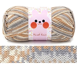 Сэнди Коричневый Шерстяная пряжа, пряжа для вязания крючком, для свитера, шапки, носков, детских одеял, сегмент окрашенный, песчаный коричневый, 3.5~4 мм, около 185.91 ярдов (170 м) / моток