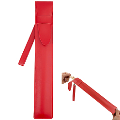 Red Leather Drumstick Storage Case, Red, 425x66x7mm