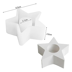 Звезда Силиконовые формы для подсвечников с силуэтом, формы для литья смолы, для уф-смолы, изготовление изделий из эпоксидной смолы, белые, 6.5x2.8 см