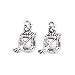 Античное Серебро Сплавочные сеттинги для кулона, тибетский стиль, без кадмия и без свинца, снеговик, античное серебро, 23.5x16x2 мм, отверстие : 2 мм