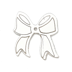 Белый Подвески из акрила с лазерным зеркалом, бантом прелести, белые, 27.5x28x1.5 мм, отверстие : 1.8 мм