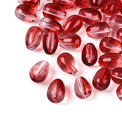 (123L) Белый крем непрозрачный блеск Выпечка расписные прозрачные стеклянные бусины, слеза, огнеупорный кирпич, 9x6 мм, отверстие : 1.2 мм, Около 2325 шт / 1000 г