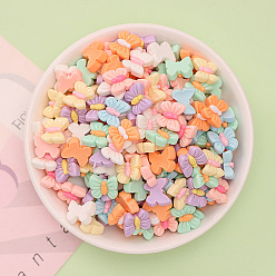 (52) Непрозрачная лаванда Непрозрачные кабошоны из смолы, бабочка, разноцветные, 11x12x6 мм