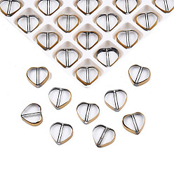 Dark Goldenrod 504Pcs Electroplated Glass Beads, Edge Plated, Heart, Dark Goldenrod, 8x8x2mm, Hole: 0.9mm