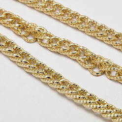 Золотой Алюминий обуздать цепи, несварные, с катушкой, без свинца и без никеля , золотые, 15x10x5 мм, около 32.8 футов (10 м) / рулон