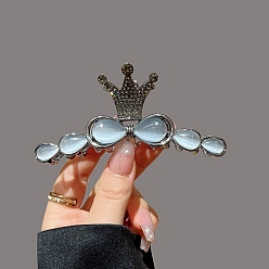 Светло-серый Сплав с заколками для волос в форме кошачьего глаза, со стразами, корона и слеза, аксессуары для волос для женщин и девочек, светло-серый, 105 мм