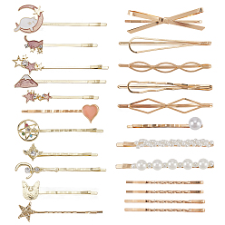 Mixed Shapes 6 сумки 6 стили цинковые шпильки для волос, аксессуары для волос для женщин и девочек, разнообразные, 54~72x2~22x3~11.5 мм