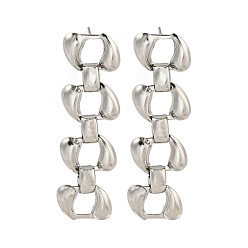 Нержавеющая Сталь Цвет Не тускнеют 304 серьги-гвоздики из нержавеющей стали, для женщин, цепочка-оберег, цвет нержавеющей стали, 54.5x16 мм