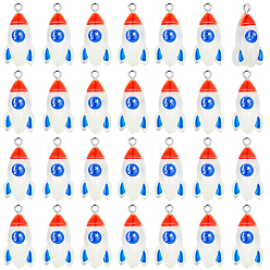 Rocket 50 кулоны из смолы, с платиновыми тоновыми железными петлями, ракета, 28.5x15x8.5 мм, отверстие : 2 мм