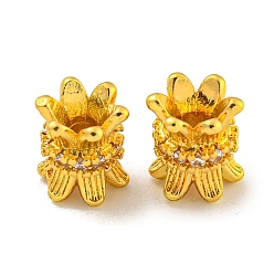 Golden Messing Zirkonia Perlen, langlebig überzogen, Bleifrei und cadmium frei, golden, 8x6 mm, Bohrung: 3 mm
