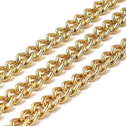 Настоящее золото 18K Латунь бордюр цепи, стойки покрытие, без кадмия и без свинца, долговечный, несварные, с катушкой, реальный 18 k позолоченный, 9x7x1.5 мм