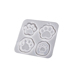 Paw Print Силиконовые формы для подвесок пищевого класса своими руками, формы для литья смолы, белые, отпечаток лапы, 128x127x9 мм