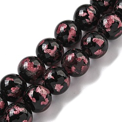 Фламинго Бусины ручной работы из серебряной / золотой фольги в технике лэмпворк, круглые, фламинго, 10.5~11x10 мм, отверстие : 1.5~1.6 мм, около 50 шт / нитка, 19.53 дюйм (49.6 см)