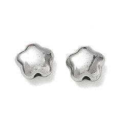 Platine Perles en alliage, fleur, platine, 8x9x5mm, Trou: 1.6mm