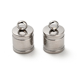 Нержавеющая Сталь Цвет 201 концы из нержавеющей стали шнур, колонка, цвет нержавеющей стали, 10.5x7 мм, отверстие : 2 мм, внутренний диаметр: 6 мм